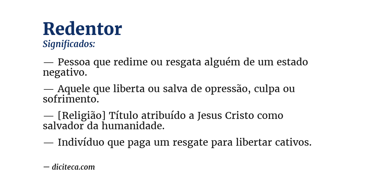 Significado de redentor