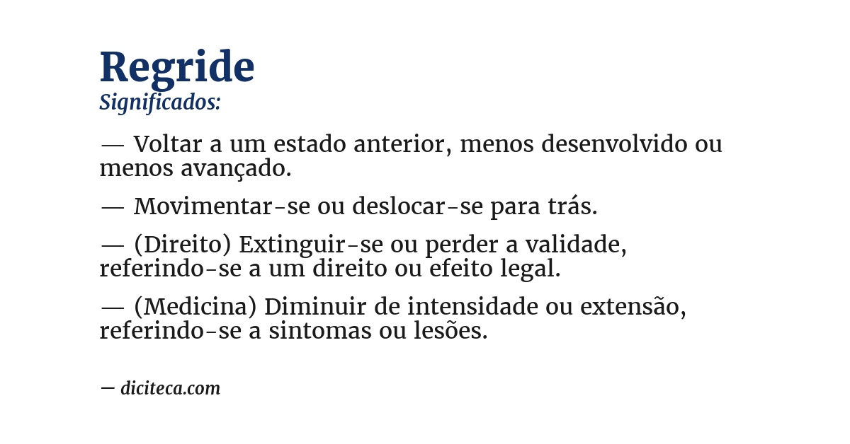 Significado de regride