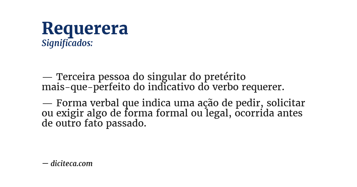 Significado de requerera