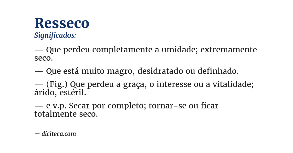Significado de resseco