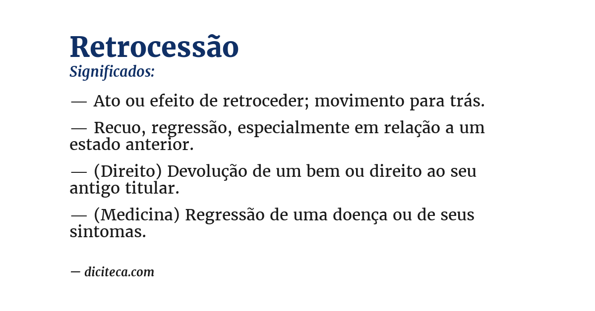 Significado de retrocessão