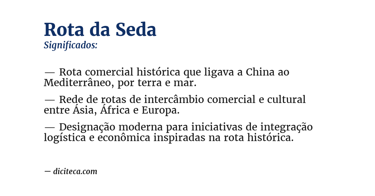 Significado de rota da seda