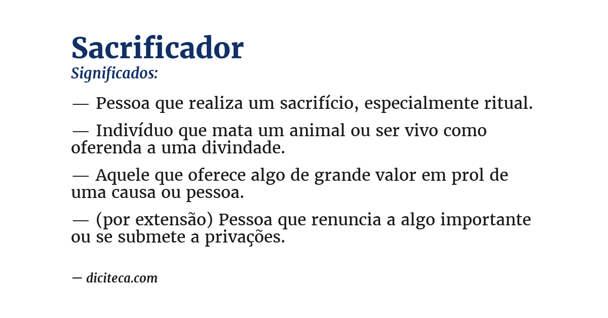 Significado de sacrificador