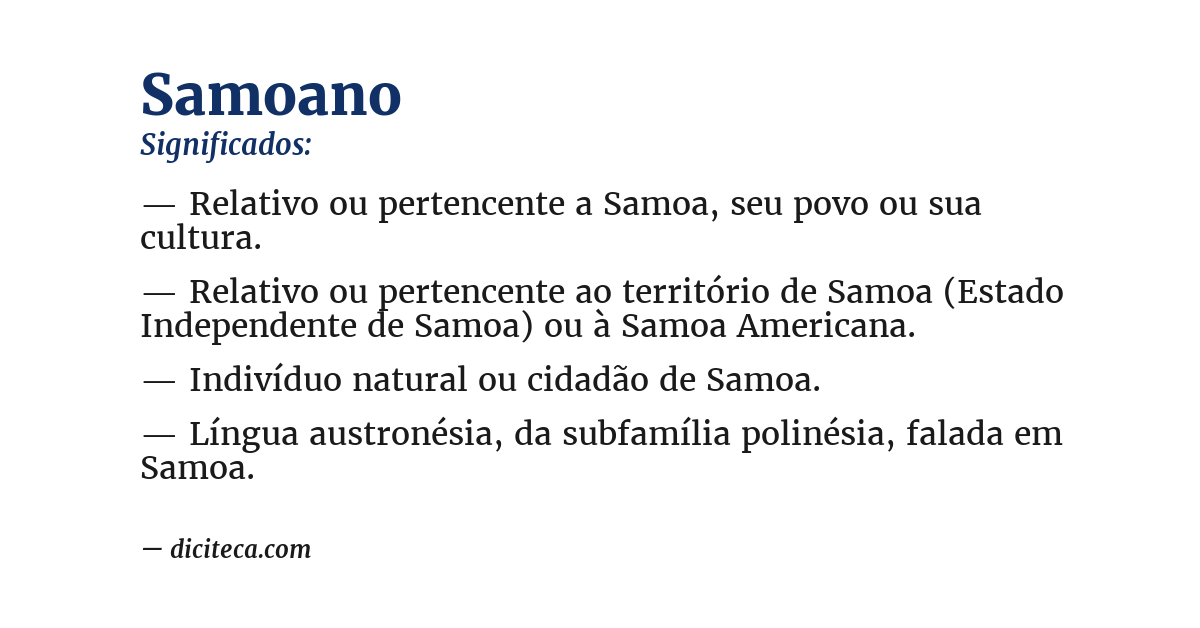 Significado de samoano