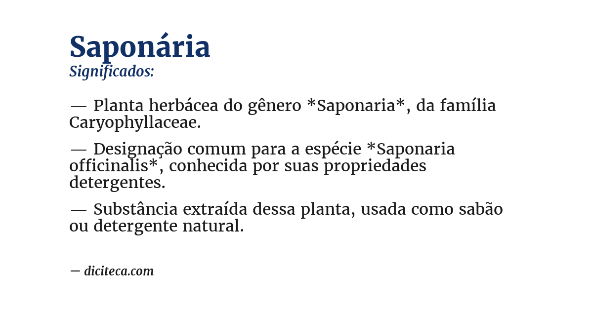 Significado de saponária
