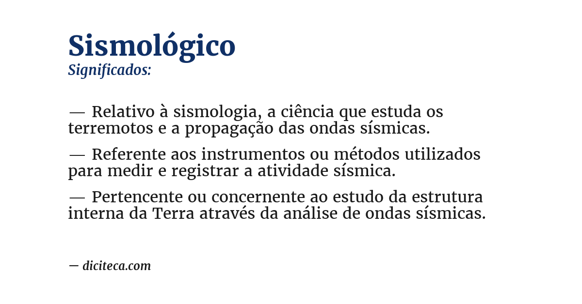 Significado de sismológico