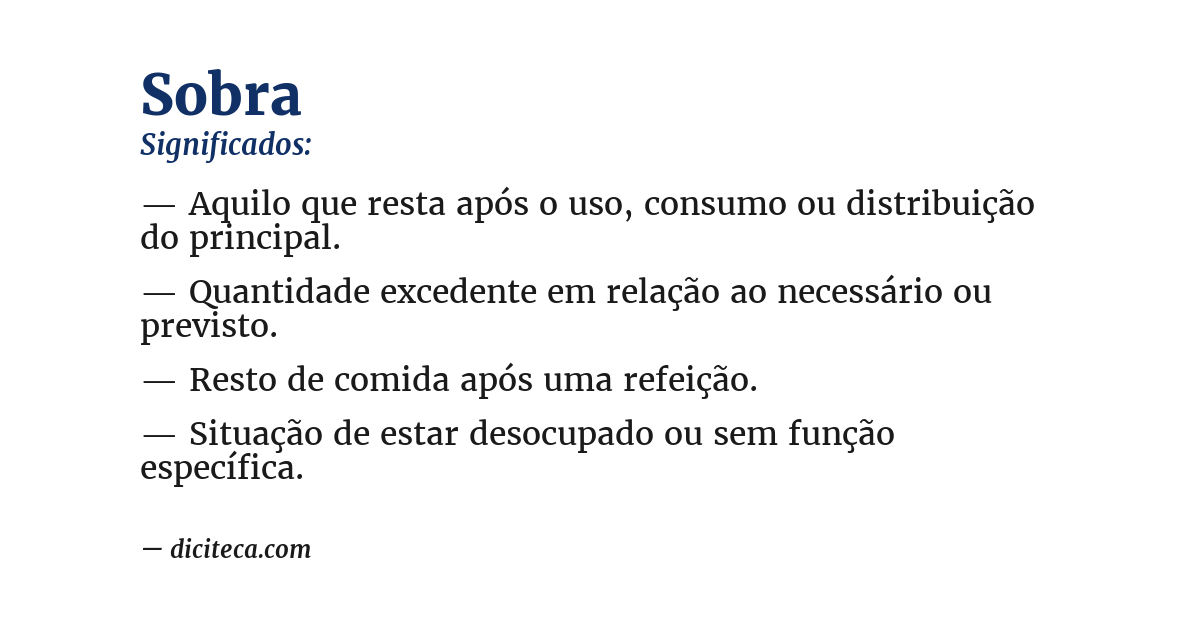 Significado de sobra