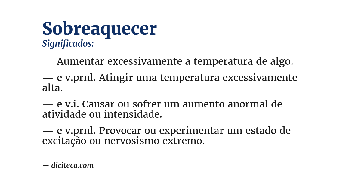 Significado de sobreaquecer