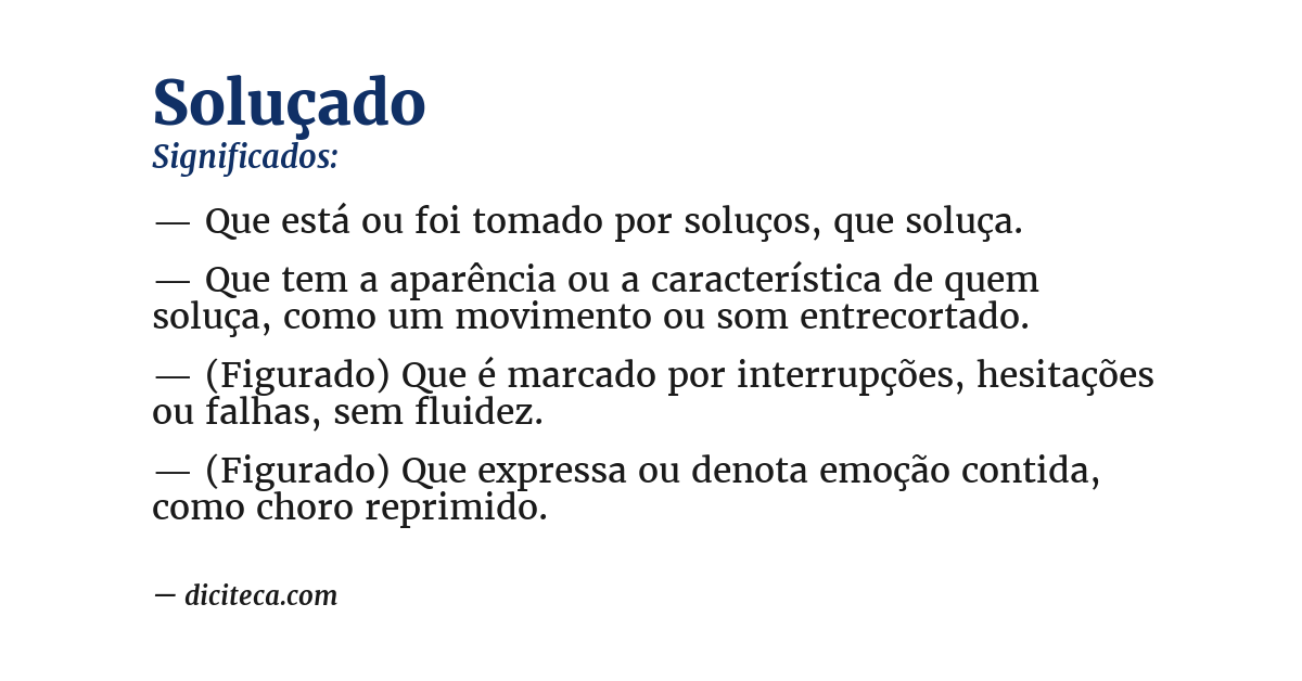Significado de soluçado