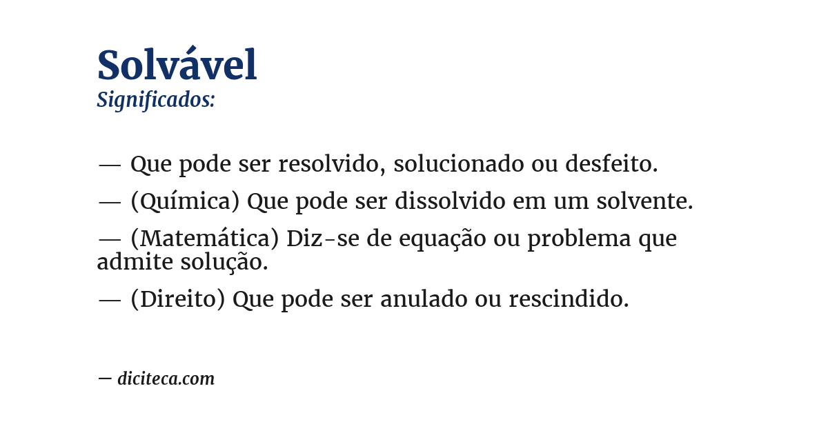 Significado de solvável