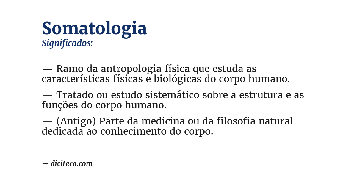 Significado de somatologia