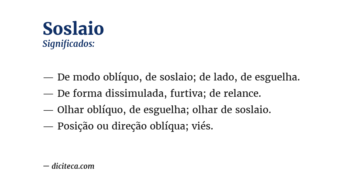 Significado de soslaio