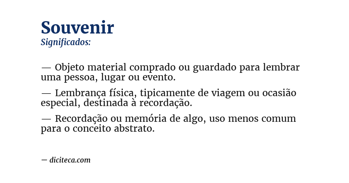 Significado de souvenir