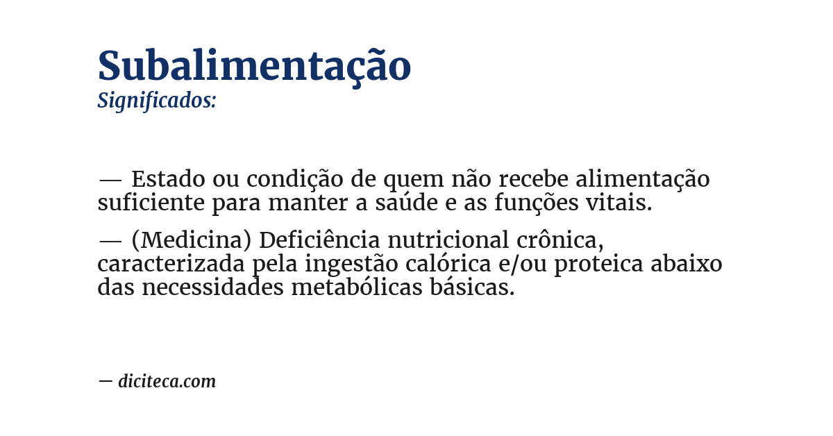 Significado de subalimentação