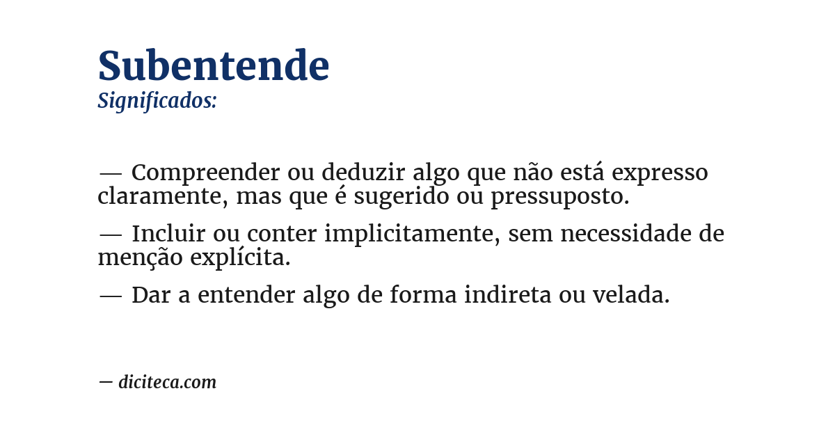 Significado de subentende