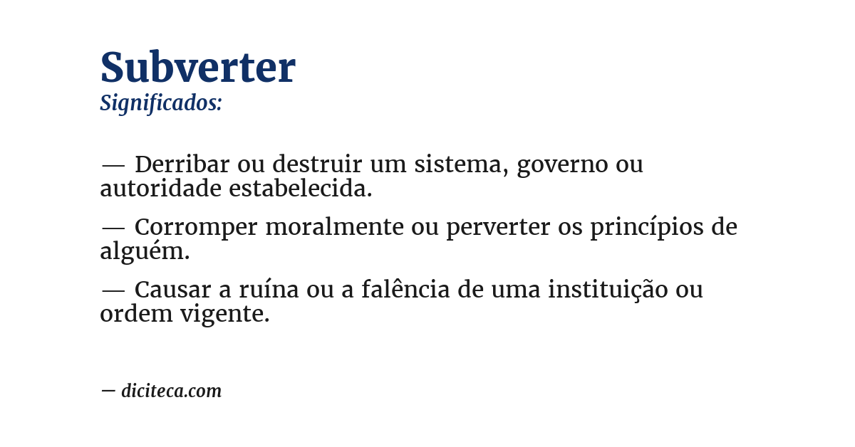 Significado de subverter