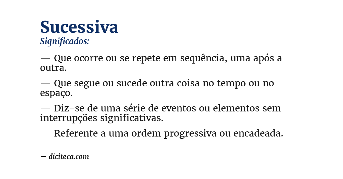 Significado de sucessiva