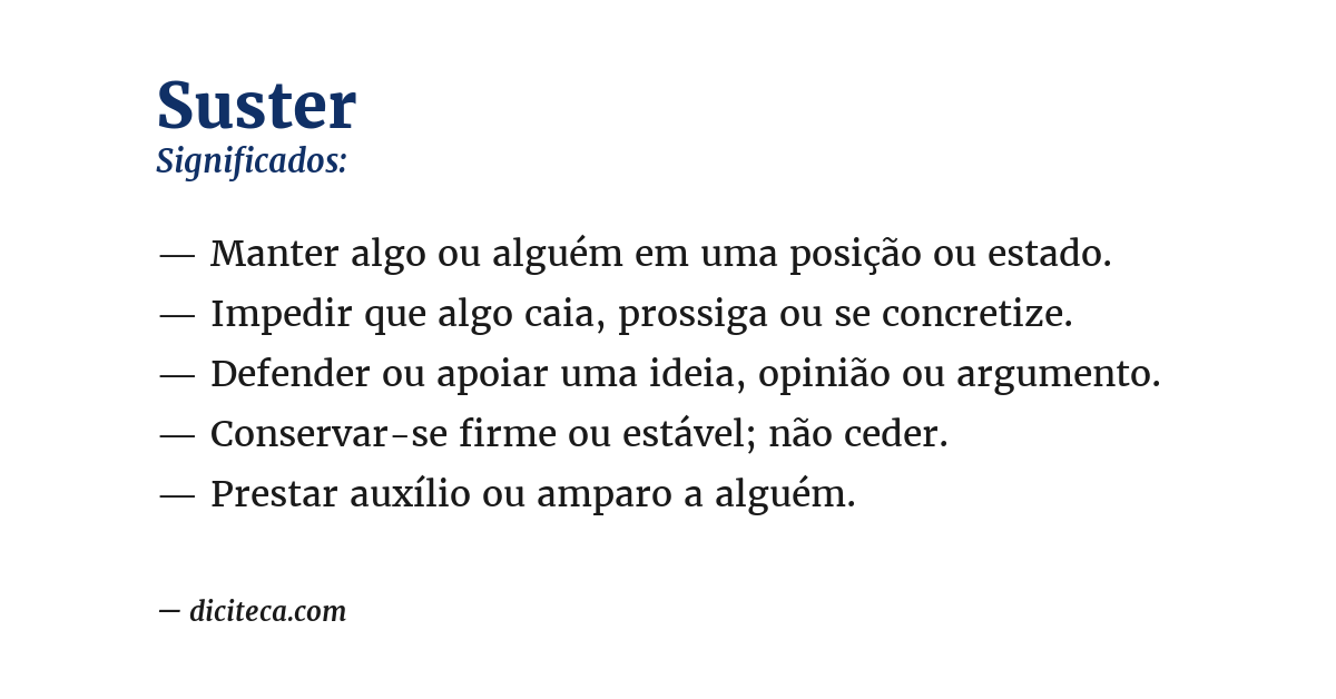 Significado de suster