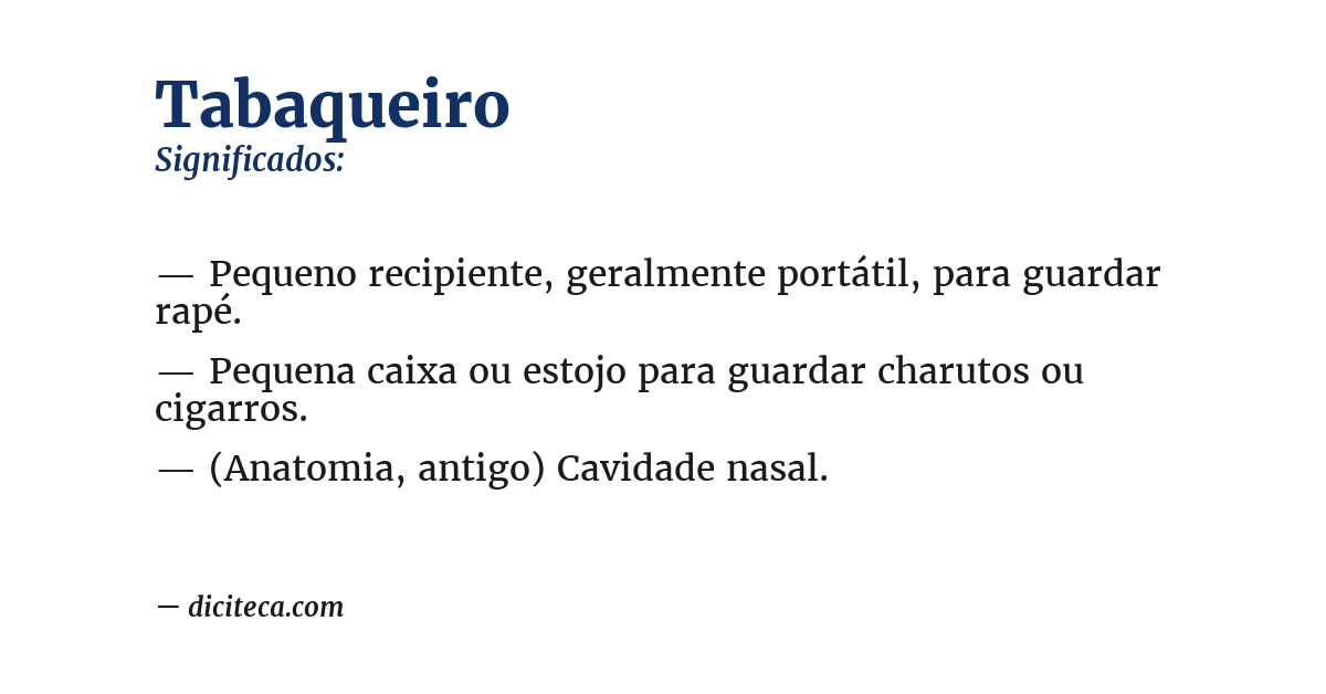 Significado de tabaqueiro