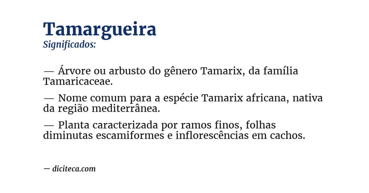 Significado de tamargueira