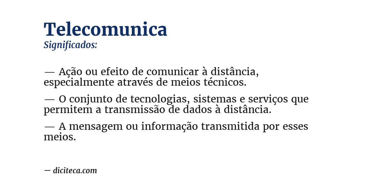 Significado de telecomunica