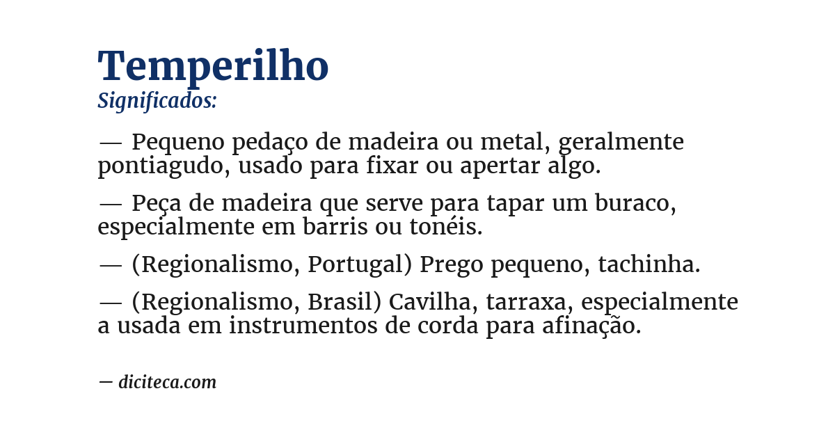Significado de temperilho