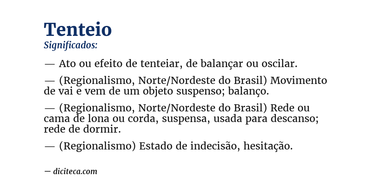 Significado de tenteio
