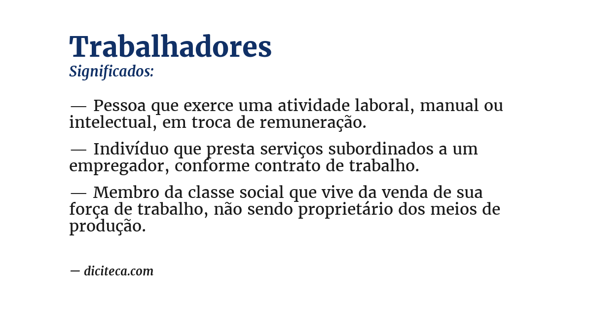Significado de trabalhadores