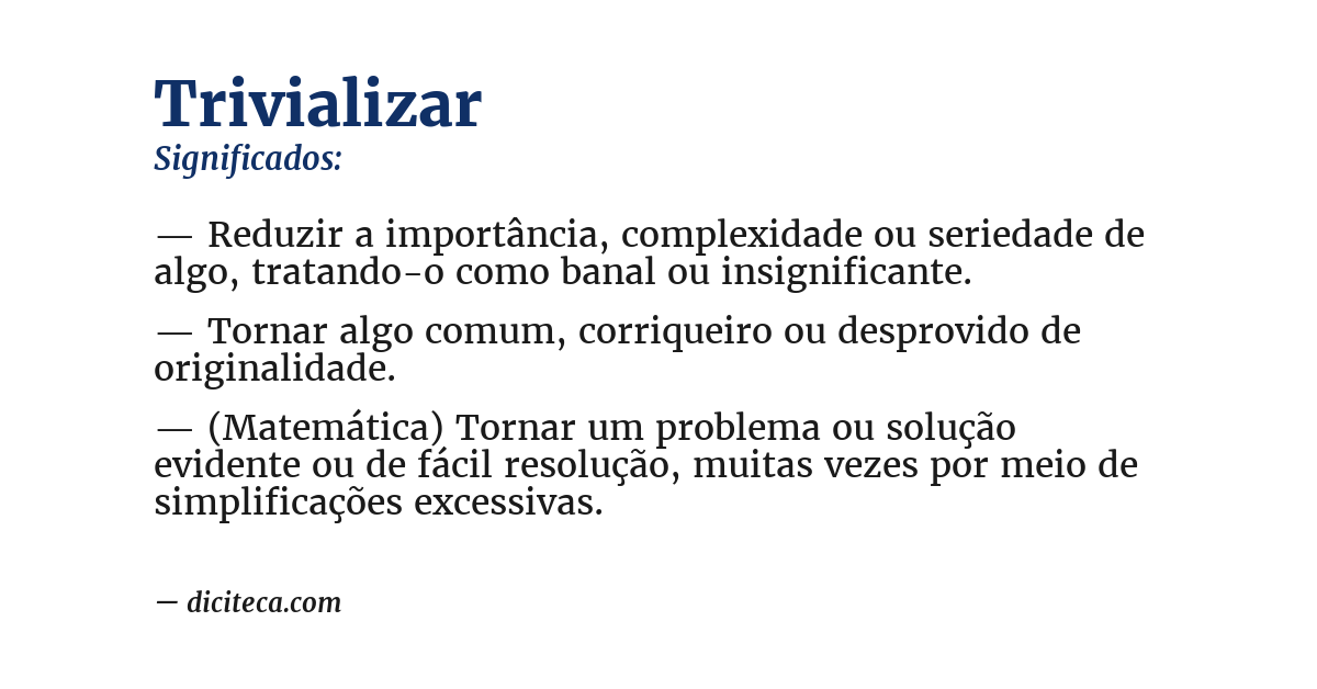 Significado de trivializar