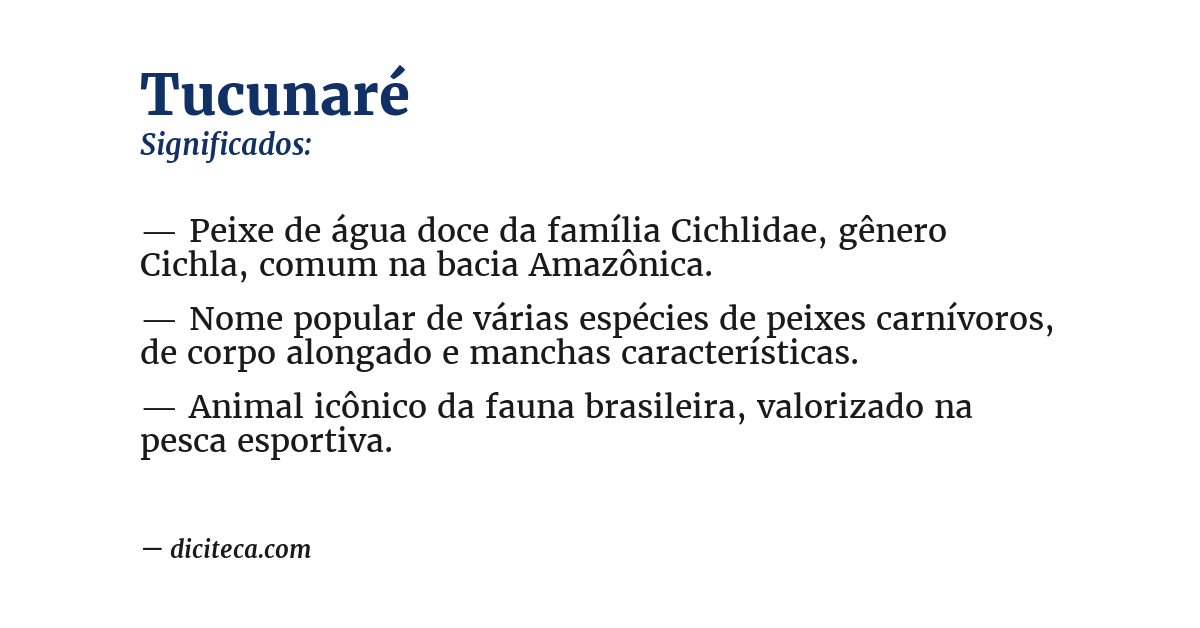 Significado de tucunaré