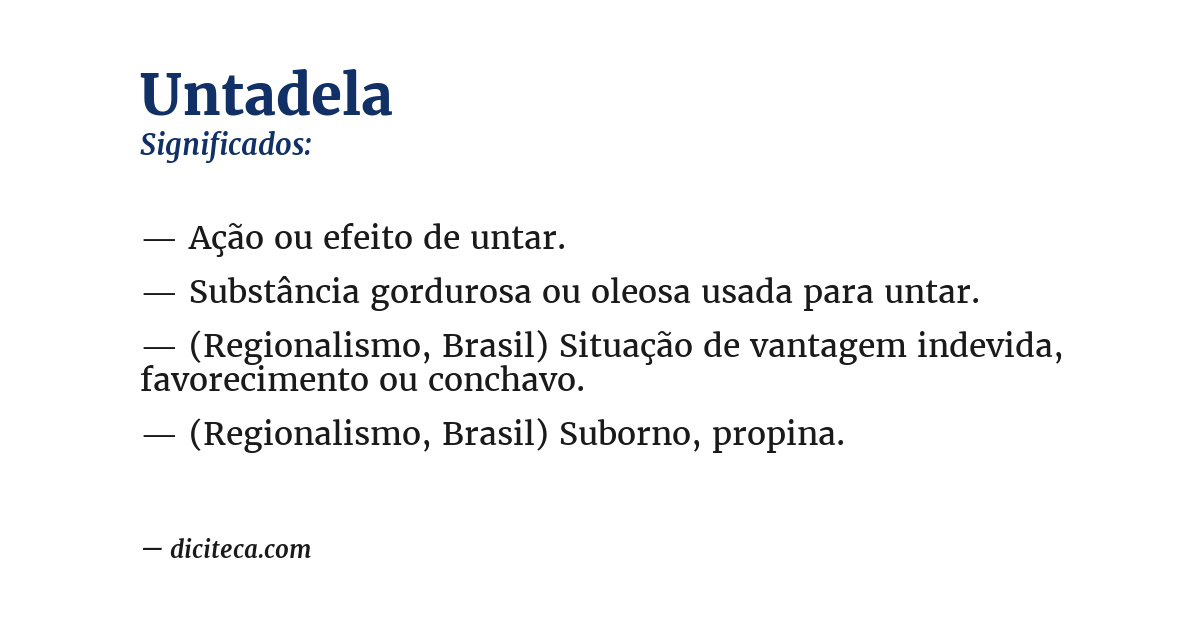Significado de untadela