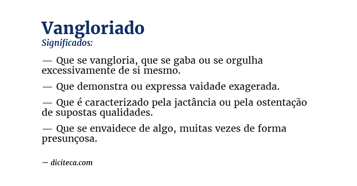 Significado de vangloriado