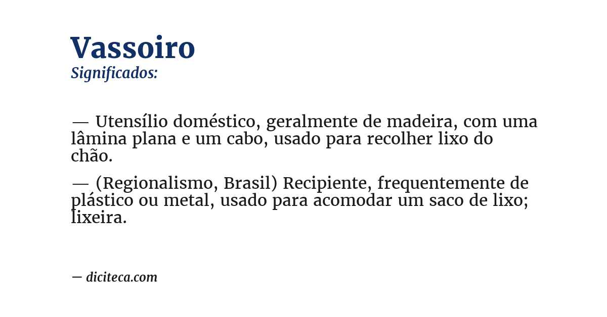Significado de vassoiro