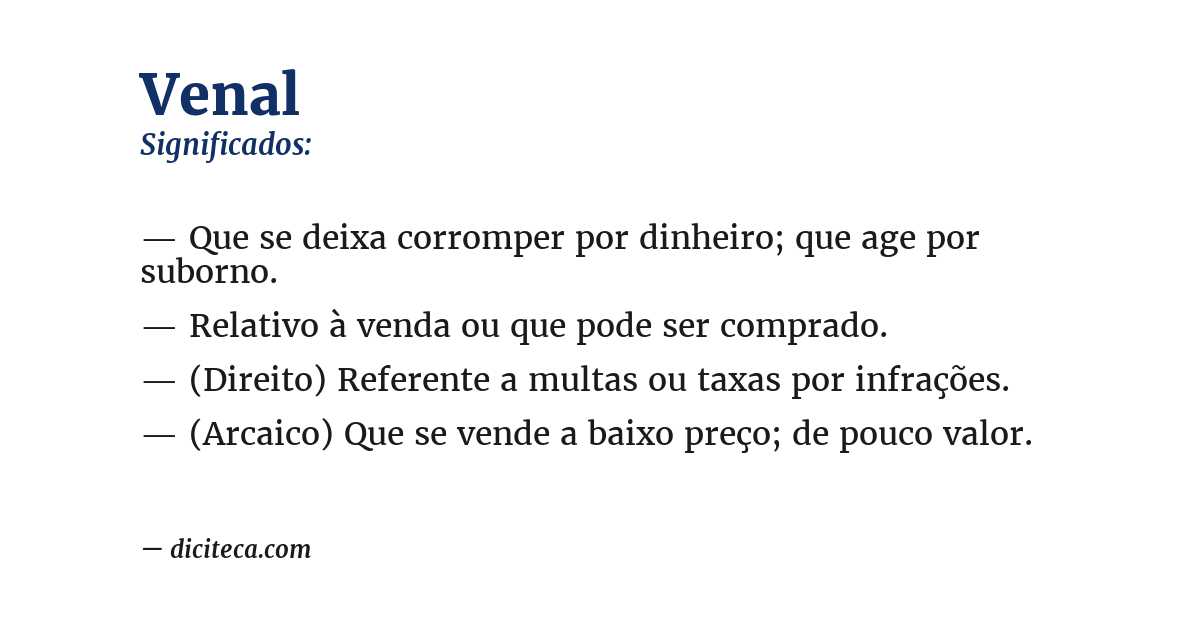 Significado de venal