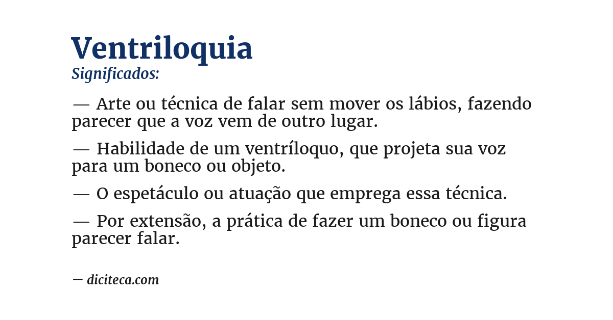 Significado de ventriloquia