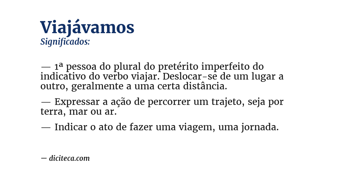 Significado de viajávamos