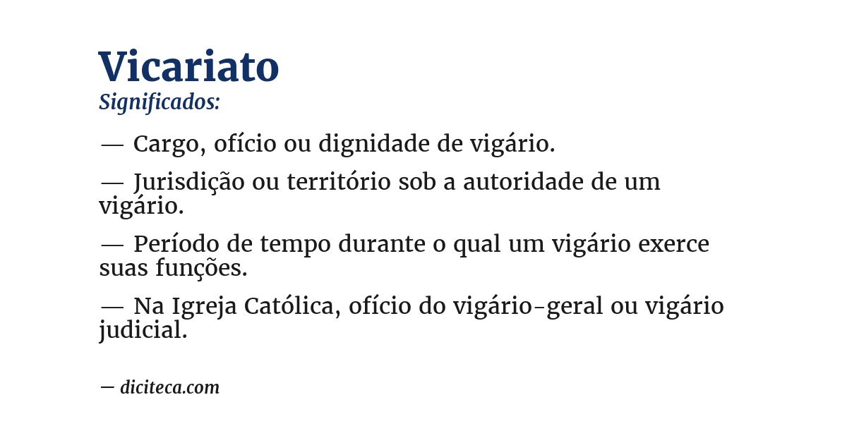 Significado de vicariato