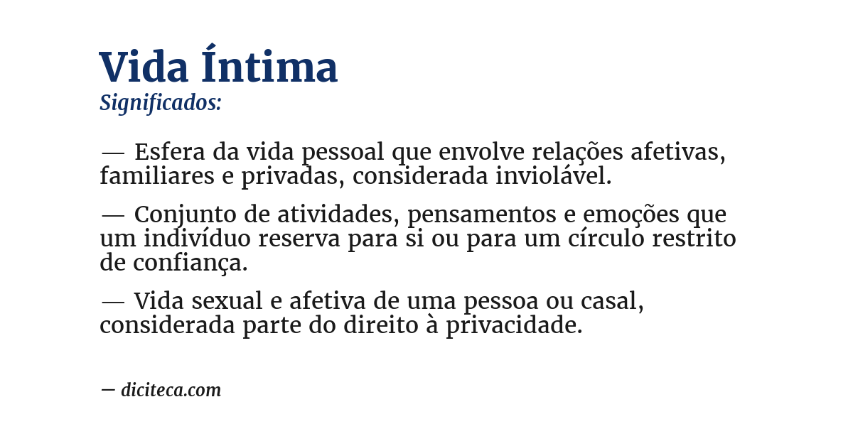 Significado de vida íntima