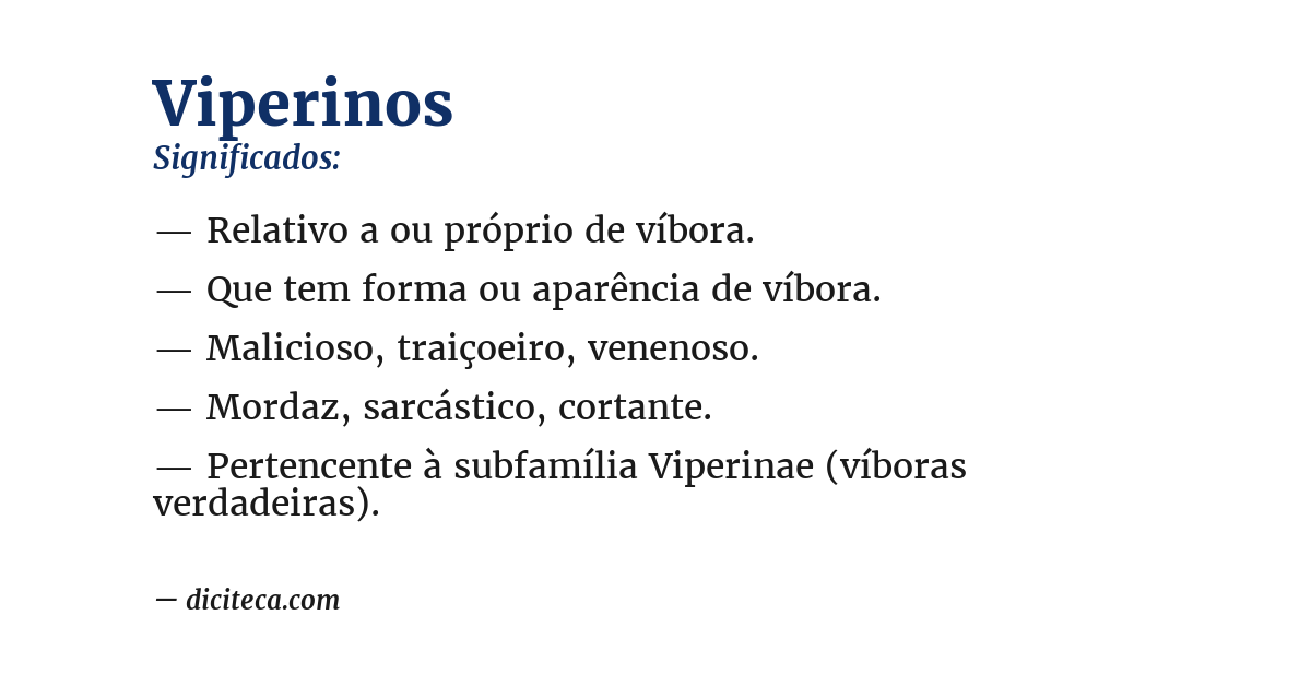 Significado de viperinos