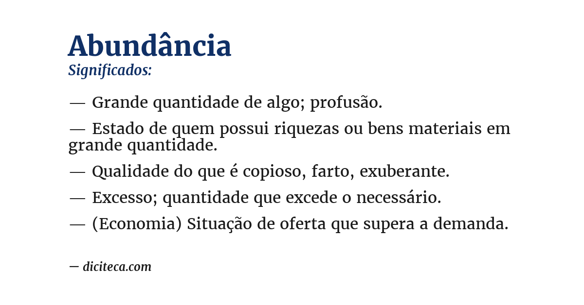 Significado de abundância