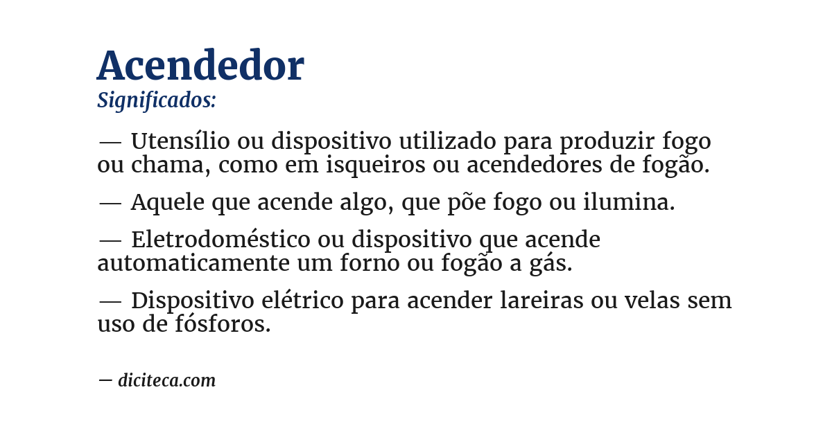 Significado de acendedor