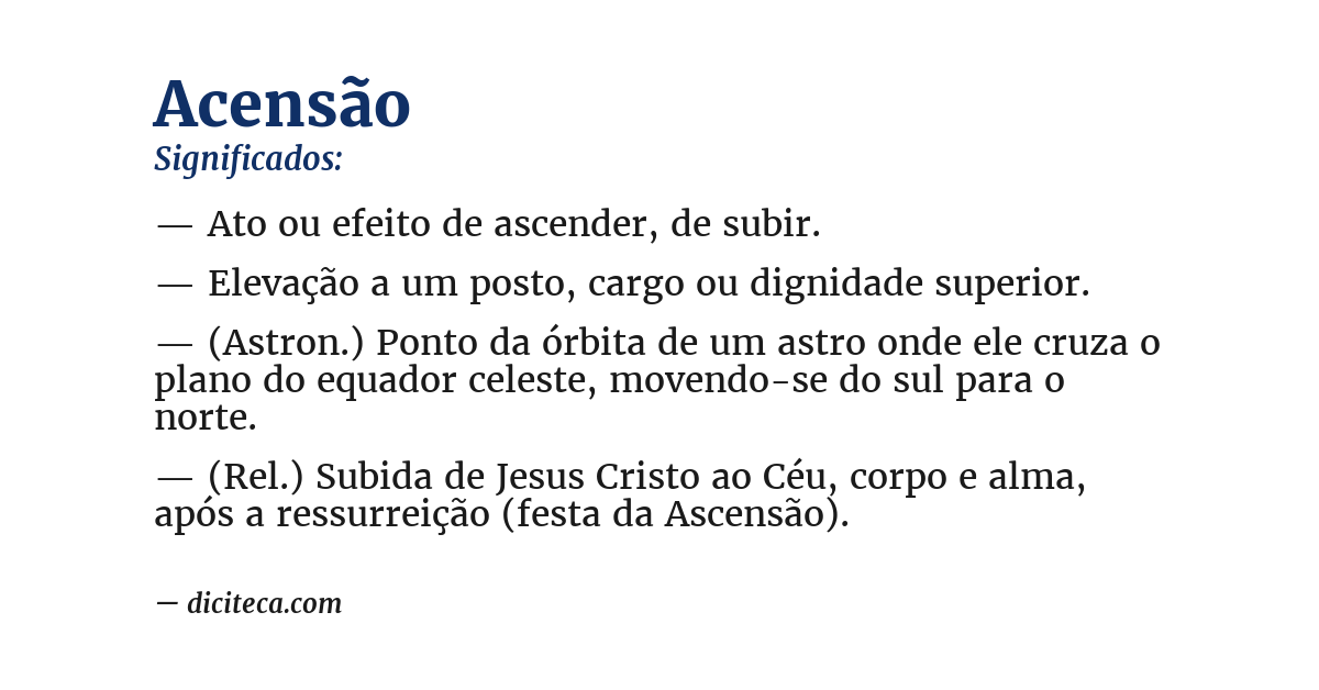 Significado de acensão