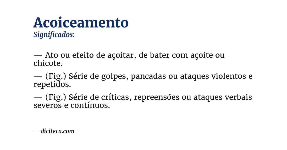 Significado de acoiceamento