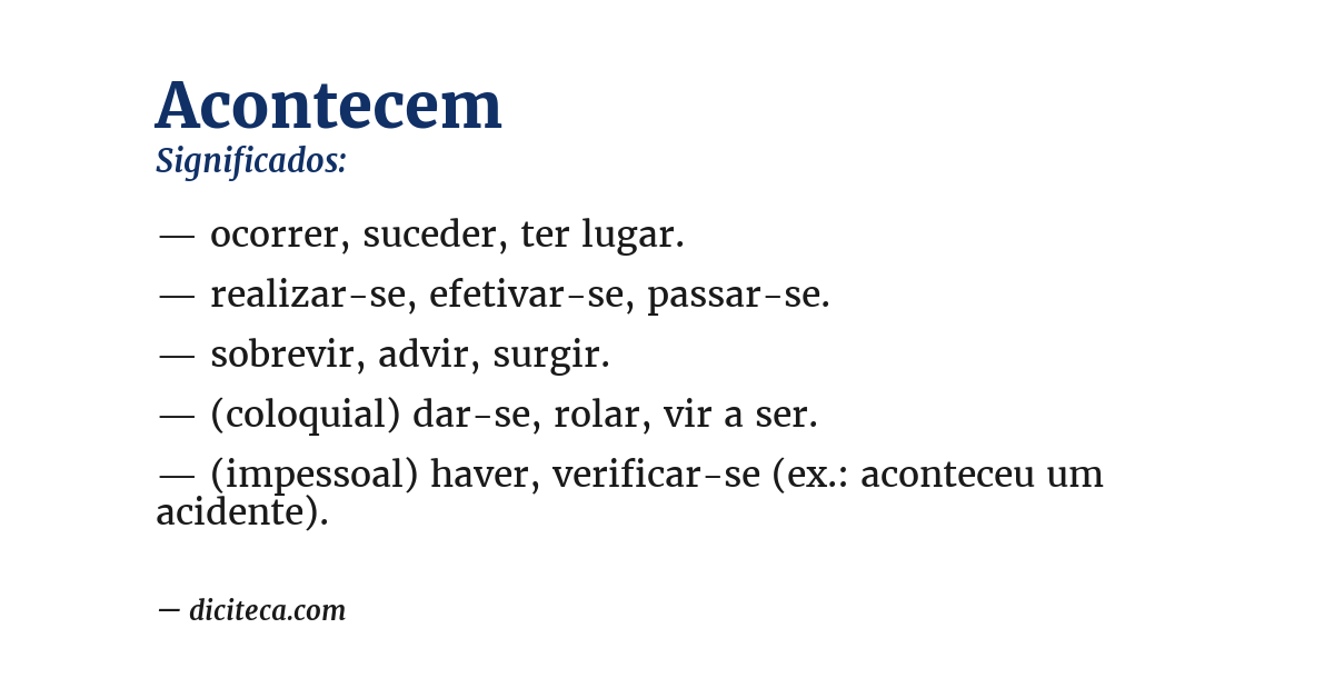 Significado de acontecem