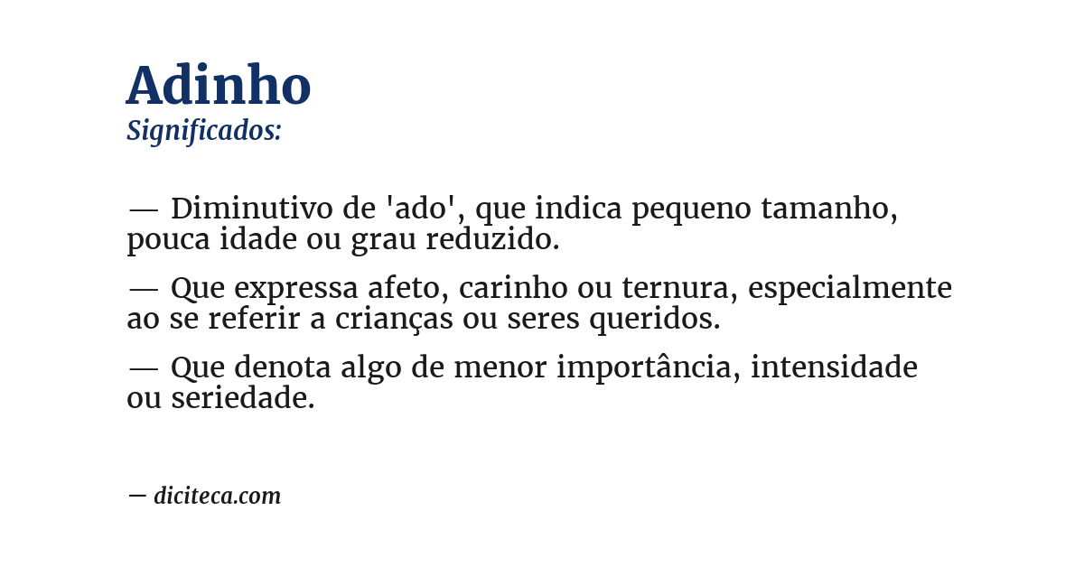 Significado de adinho