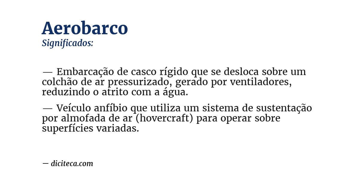 Significado de aerobarco