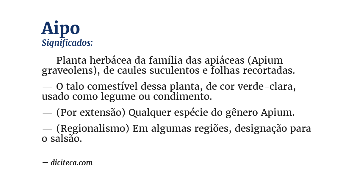 Significado de aipo