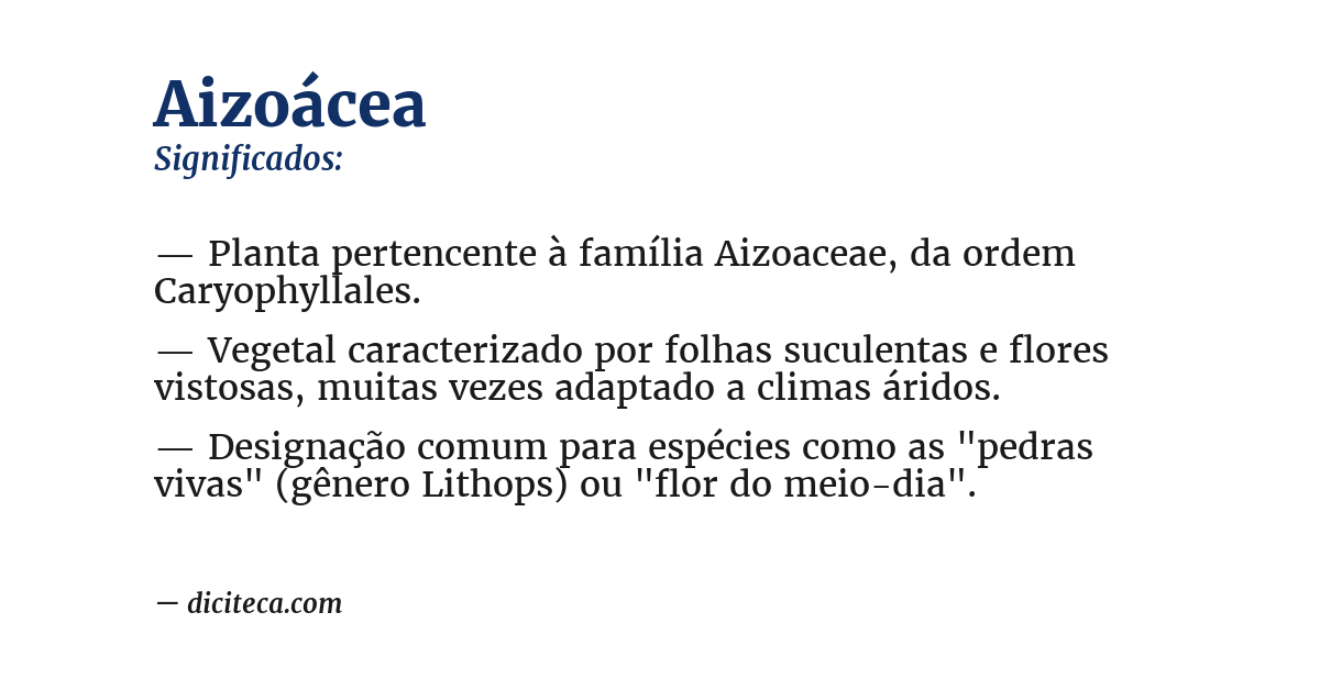 Significado de aizoácea