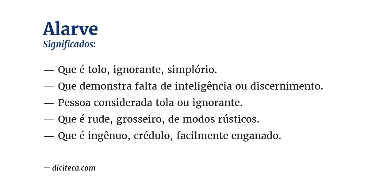 Significado de alarve