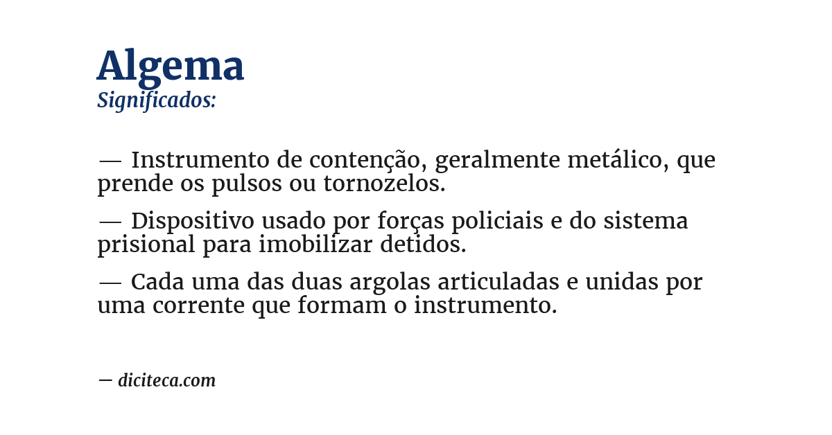 Significado de algema